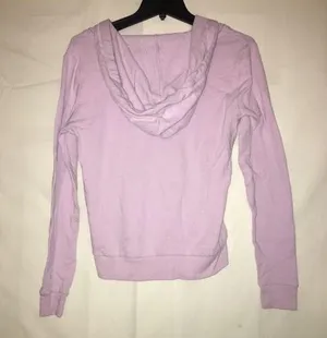 Lavender Purple V-Neck Victoria'S Secret Pink Hoodie Sweatshirt thumbnail 2