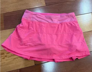 Lululemon Pace Setter Skirt Womens Pink Pleated Running Tennis Skort LW8AC6R 4 thumbnail 1