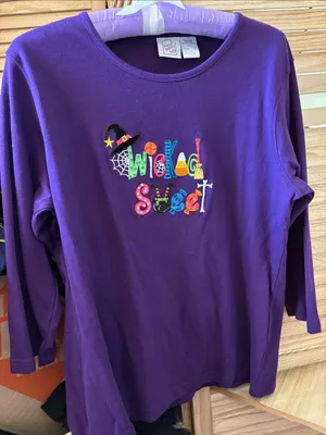 Purple 'Wicked Sweet' Long-Sleeve Top Large thumbnail 1