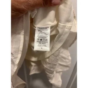 Cream Hyfve Tiered Lined Ruffle Mini Tie Sundress Feminine Coastal Women Large thumbnail 3