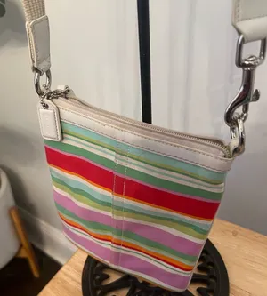 Coach Multicolor Striped Y2K colorful bag thumbnail 1