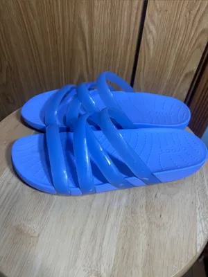 CROCS Periwinkle Blue Multi-Strap Slide Sandals thumbnail 2