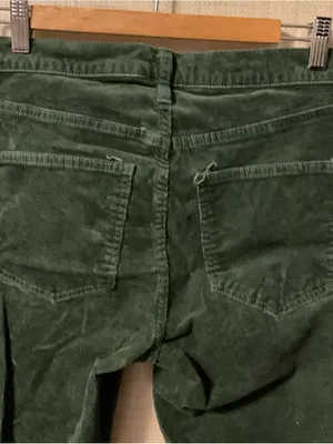 GAP Vintage Slim High Rise Corduroy Pants in Forest Green thumbnail 4