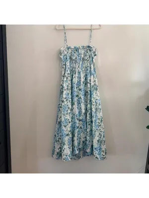 Astr the Label Capria Maxi Dress in Blue Green Flora thumbnail 4