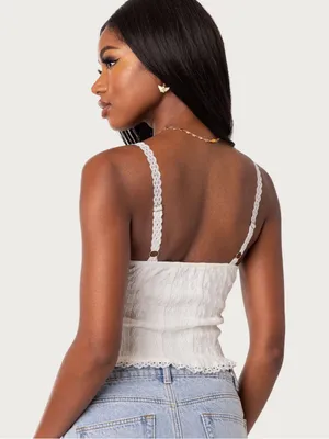 Edikted Lacey Knit Tank Top thumbnail 2