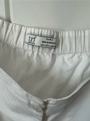 Zara trf white square neck button up long sleeve top thumbnail 3