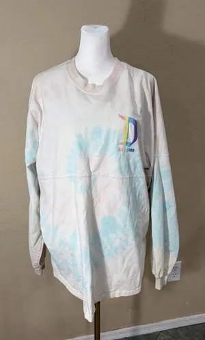 Disney Parks Disneyland Resort Rainbow Tie Dye Spirit Jersey Sz M Trips Vacay thumbnail 1