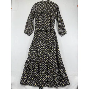 DOEN Ivana Dress Falling Leaves Black Gold‎ Metallic Boho Maxi XS thumbnail 10