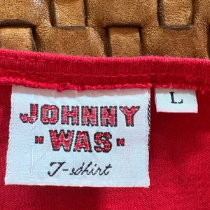 JOHNNY WAS Rare Vintage Y2K Red Long Sleeve Fish Dress thumbnail 4