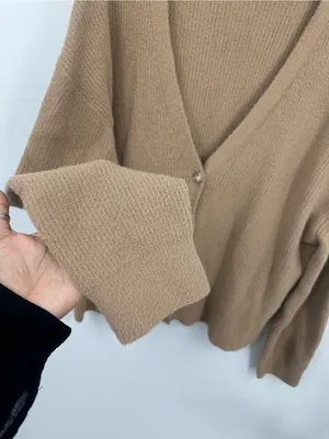 American Eagle Tan Oversized Sweater Cardigan Size Medium Boho thumbnail 2