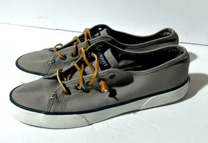 Sperry slip on canvas boat shoes size 9 grey thumbnail 1