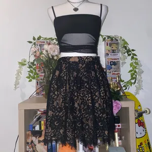 Michael Michael Kors dark academia whimsical gothic lace floral midi skirt thumbnail 2