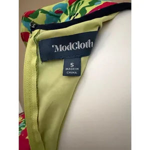 ModCloth Neon Floral V‑Neck Maxi Dress in Pink, Blue, Green, Yellow thumbnail 2