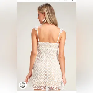 Charmaine White Embroidered Mini Dress from Lulus. Size small thumbnail 2
