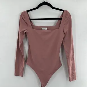 Aritzia Babaton Contour Square Neck Bodysuit Long Sleeve Maeve Pink Willow thumbnail 8