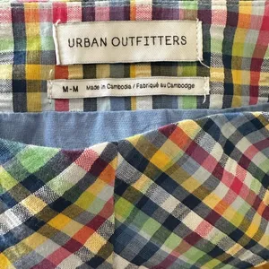 URBAN OUTFITTERS LANDON SEAMED BLUE CHECKERED PLAID COTTON Preppy Skirt M thumbnail 7