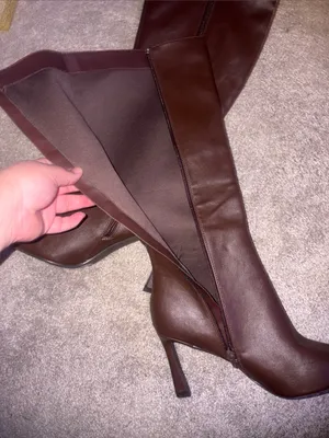 Shein Brown Pointed-Toe High Heel Knee Boots - Women size 10 thumbnail 5