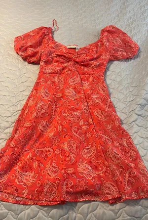 Sincerely Jules coral paisley smocked baby doll dress thumbnail 1