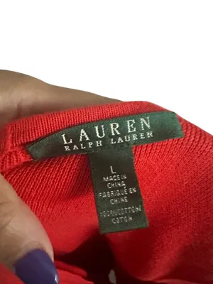 LAUREN RALPH LAUREN Orange Knit Back Zip Tank Top Size Large thumbnail 2