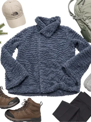 Patagonia Los Gatos High Pile Fleece Jacket Gray Full Zip Cozy Women’s Small EUC thumbnail 2