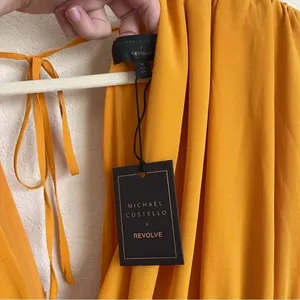 NWT Michael Costello x REVOLVE Kerry Gown in Marigold‎ Long Sleeve thumbnail 5