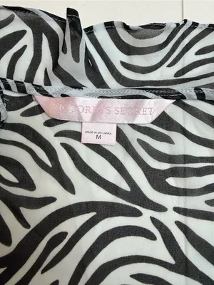 Victoria's Secret Black and White Zebra-Print Sheer Swim Cover-Up size M thumbnail 5