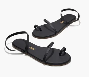 Tkees Sandal Mia Napa Black Leather Strappy Flat Sandals Women's Minimalist thumbnail 1