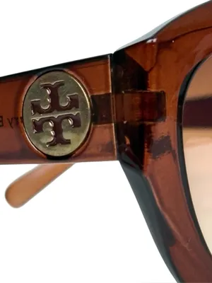 TORY BURCH Logo Brown Gradient Oversized Sunglasses thumbnail 4