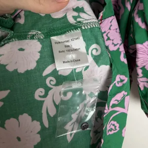 Xirena Aurie Mini Dress Large‎ Green Pink Floral Cotton Puff Sleeve Cottage Boho thumbnail 8