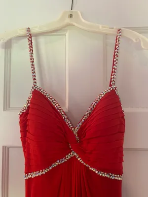 Abbi Vonn Red Embellished Prom Dress thumbnail 3