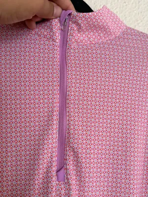 Peter Millar Women's Lightweight Sun Shirt quarter zip Lilac Blossom size M thumbnail 4