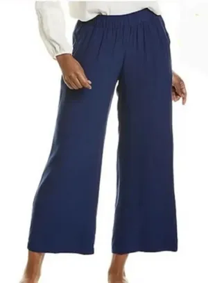 Johnny Was Calme Womens Cropped Palazzo Pants Navy XS thumbnail 1