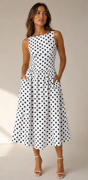 Commence black and White Polka Dot MAXI Dress – Size Small NWT #classic thumbnail 1