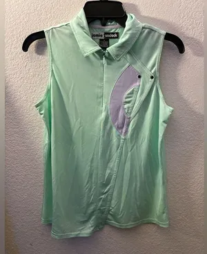 Jamie Sadock Women's Sleeveless Half Zip Pullover Golf Polo Shirt S thumbnail 2