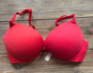 Victoria’s Secret PINK Red Wear Everywhere Super Push Up Bra Size 32C thumbnail 1