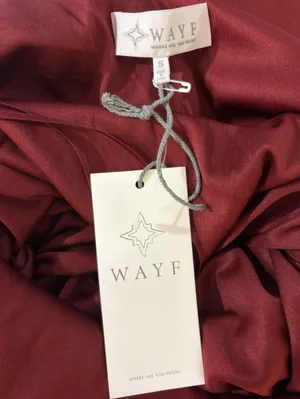 WAYF Burgundy Satin Sleeveless V-Neck Mini Dress with Bow - Size Small thumbnail 3