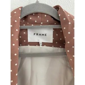 Frame Smoking Jacket Womens Medium Brown White‎ Polka Dot Belted Career Preppy thumbnail 7