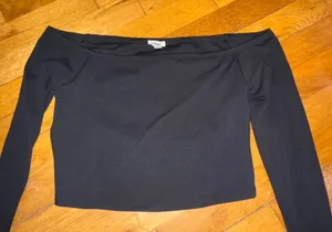 garage off the shoulder open back long sleeve top thumbnail 1