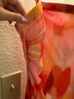 Red Orange Pink Body Con Dress thumbnail 4