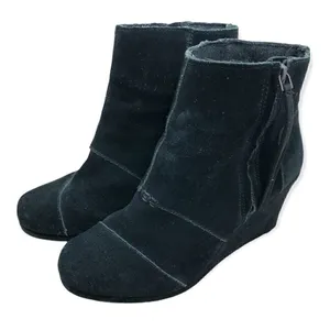 Toms black side zipper ankle booties thumbnail 3