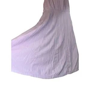 Old Navy Linen Blend Lavender Purple Midi Dress Womens Medium Smocked Sweetheart thumbnail 4