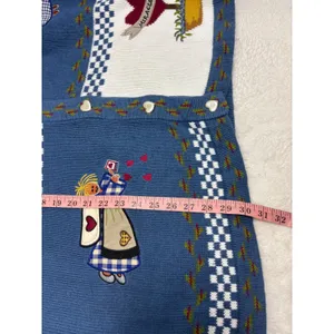 Quacker Factory Blue Garden Angel Embroidered Cardigan Sweater‎ 2X Heart Buttons thumbnail 12