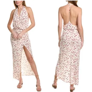 NWOT Free People Daria Graphic Maxi Dress in Ivory Combo open back XS thumbnail 2