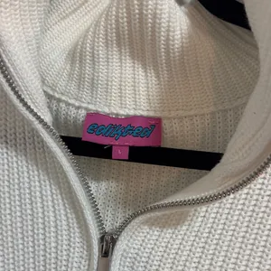 Edikted White Knit Zip-Up Sweater thumbnail 2