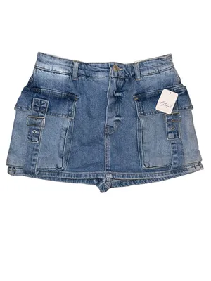 NWT- Free People We The Free Denim Cargo Skort - Sz 28 thumbnail 5