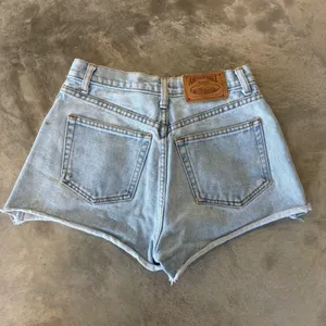Vintage American Eagle High Waisted Denim Shorts Light Wash Cutoff 25 Waist thumbnail 3