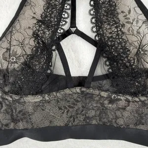 Victoria's Secret Very Sexy Black Floral Lace High Neck‎ Bralette Small thumbnail 2
