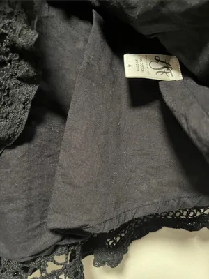 LOVESHACKFANCY Black Jillian Cotton Embroidered Eyelet Skirt, Size 4 thumbnail 6