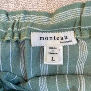 Monteau Green Striped jumpsuit summer classic strapless large thumbnail 2