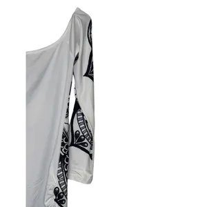 Dressfo Women's‎ Top Gothic Skull Bone Print Long Sleeve Off Neck White Sz.6 NWT thumbnail 10